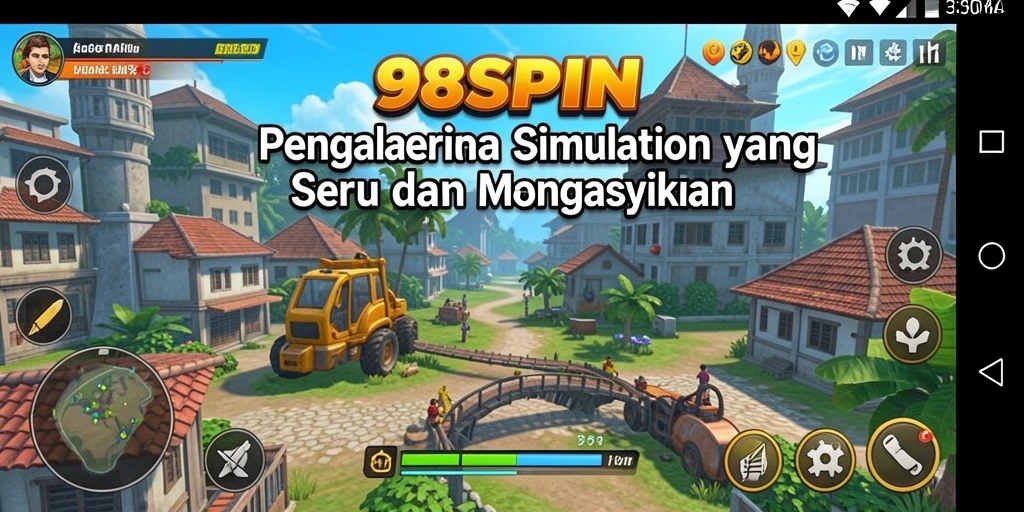 Tangkapan layar 98SPIN menampilkan gameplay simulation yang menarik.