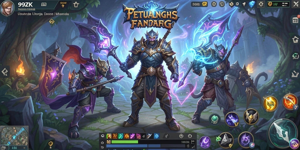 Screenshot gameplay 99ZK yang menunjukkan aksi seru dalam pertempuran MMORPG.