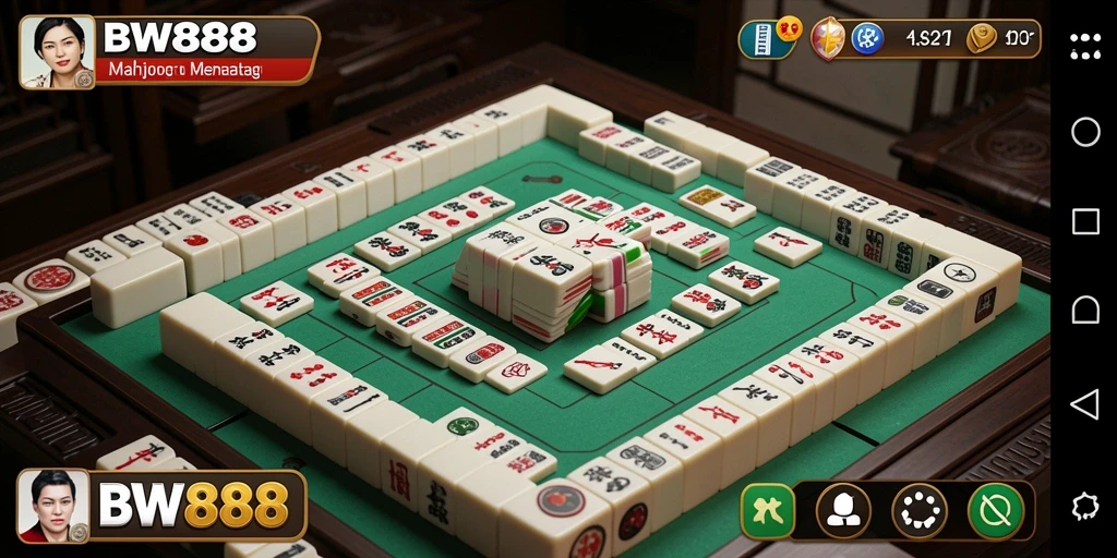 Screenshot utama BW888 yang menunjukkan gameplay Mahjong yang menarik.