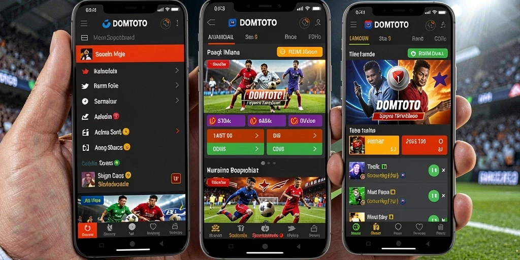 Screenshot gameplay yang menunjukkan antarmuka Sportsbook DOMTOTO.