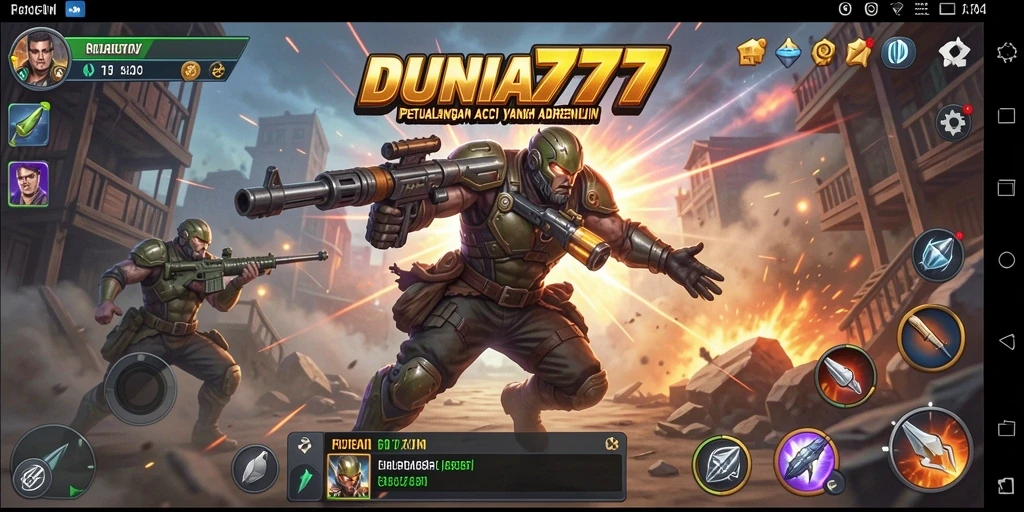 Screenshot DUNIA777 menampilkan aksi seru dengan karakter petualangan.