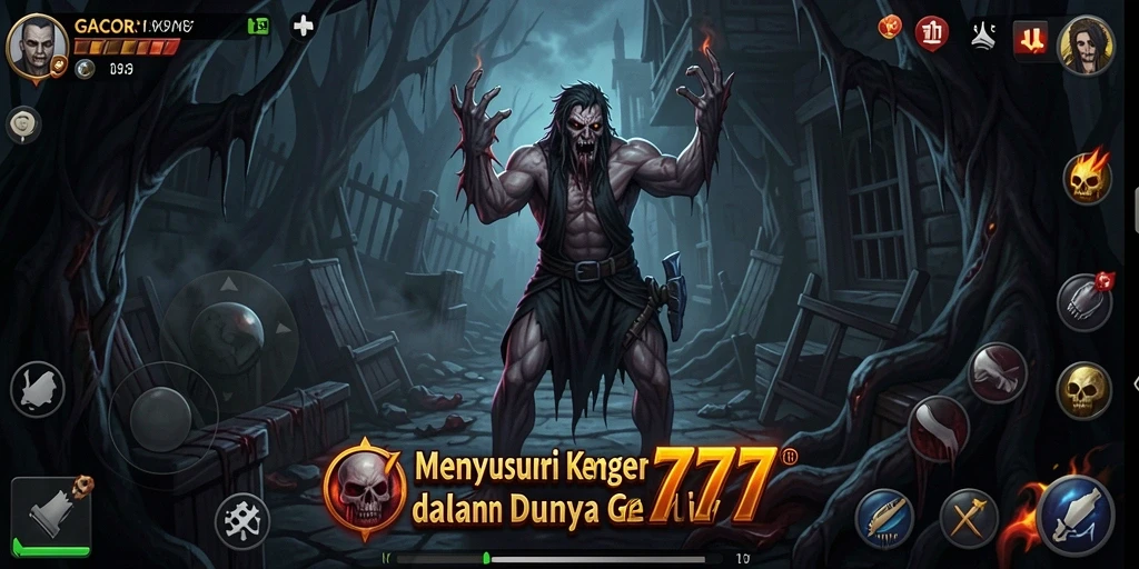Tampilan gameplay mencekam dari GACOR777 dengan suasana gelap dan menakutkan.