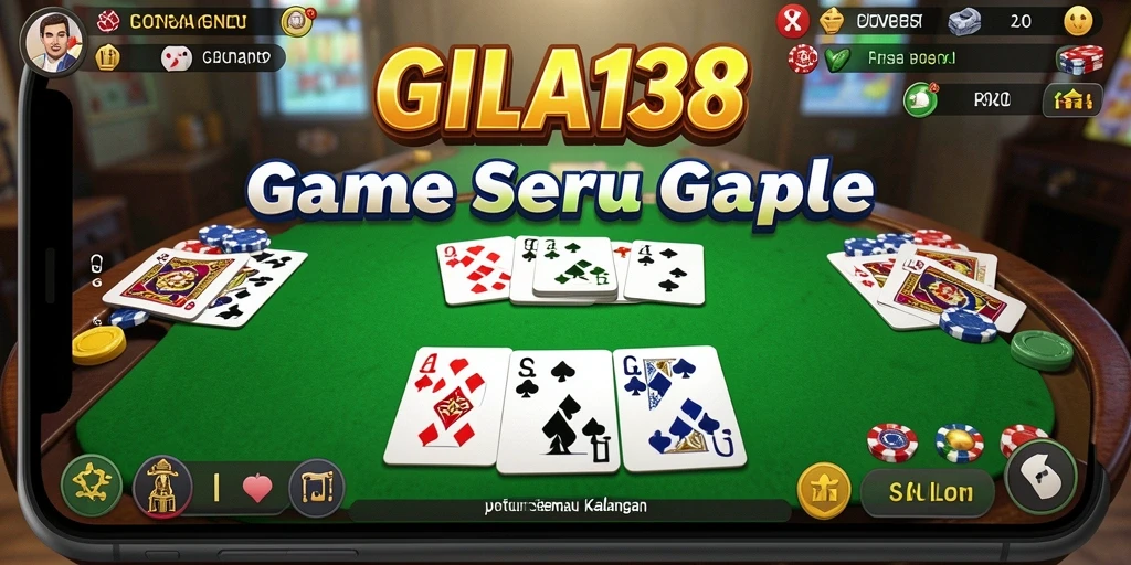 Tangkapan layar utama GILA138 menampilkan suasana seru permainan Gaple.