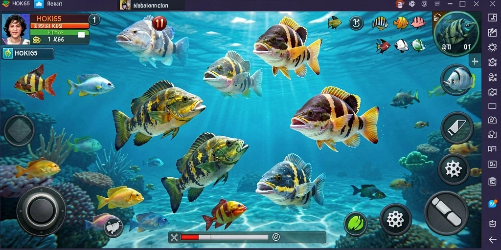 Screenshot HOKI65 menampilkan aksi menembak ikan yang seru.