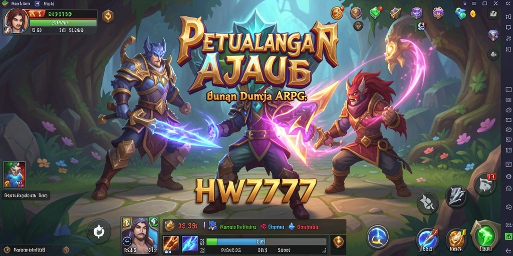 Tampilan screenshot HW777 dengan aksi pertarungan yang seru di dalam game ARPG.