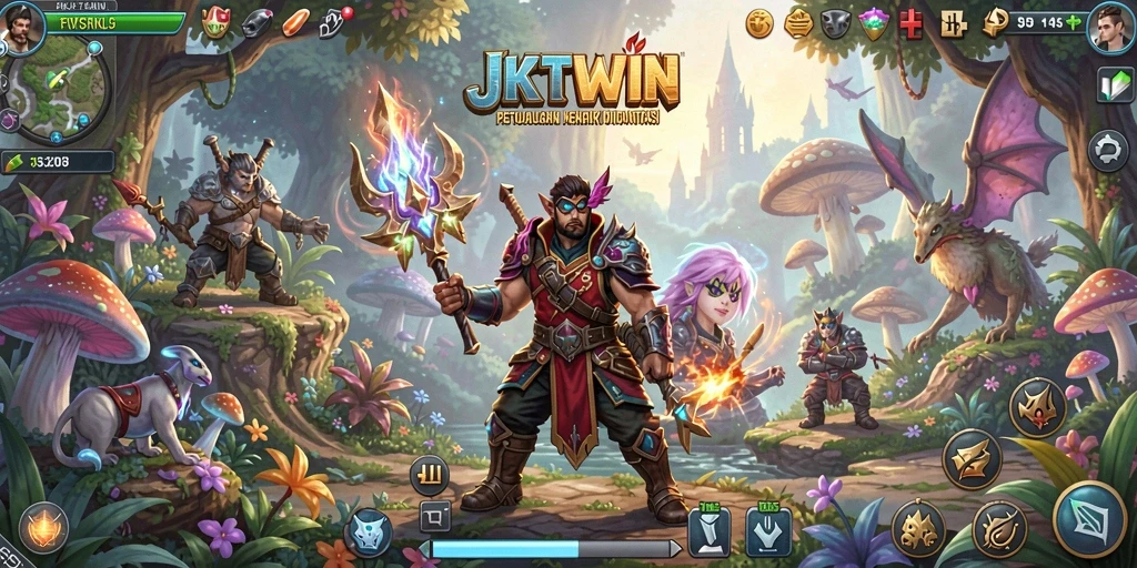 Tangkapan layar menunjukkan aksi seru dalam petualangan JKTWIN.