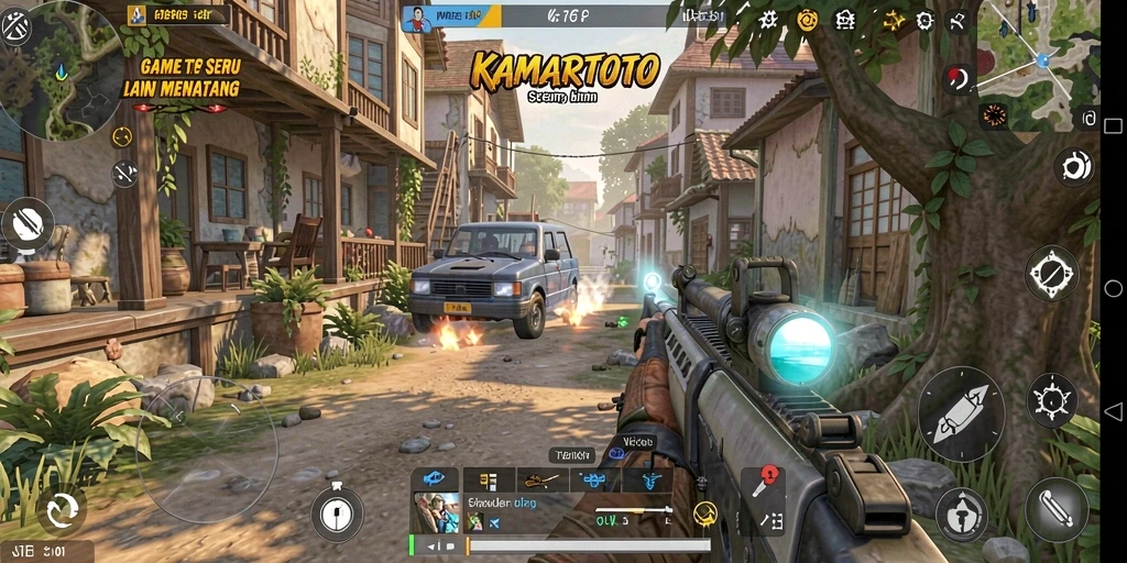 Screenshot KAMARTOTO menampilkan aksi gameplay TPS yang seru.