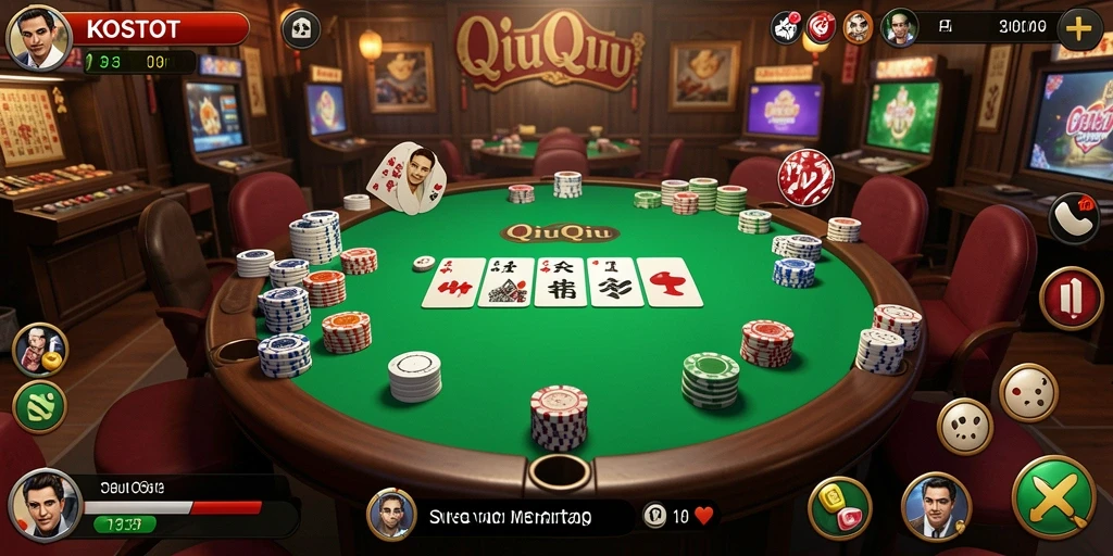 Tampilan gameplay KOSTOTO yang seru dan penuh strategi QiuQiu.