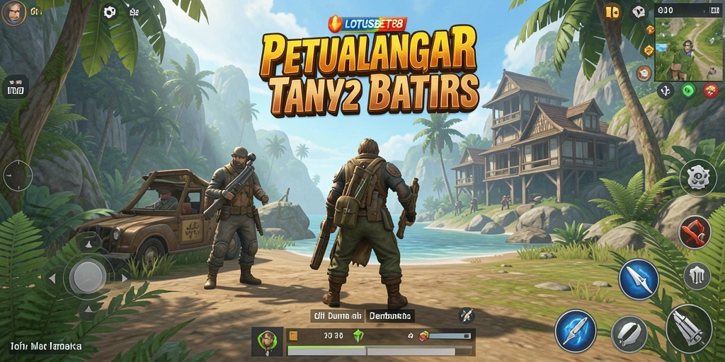 Screenshot gameplay LOTUSBET88 yang menampilkan dunia terbuka yang penuh petualangan.