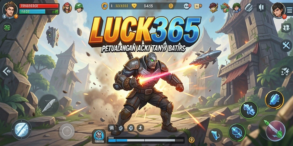 Screenshot gameplay <strong>LUCK365</strong> menampilkan aksi mendebarkan dan karakter yang berjuang.