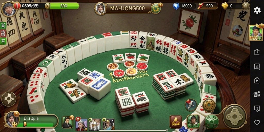 Tampilan gameplay QiuQiu yang menarik di MAHJONG500.