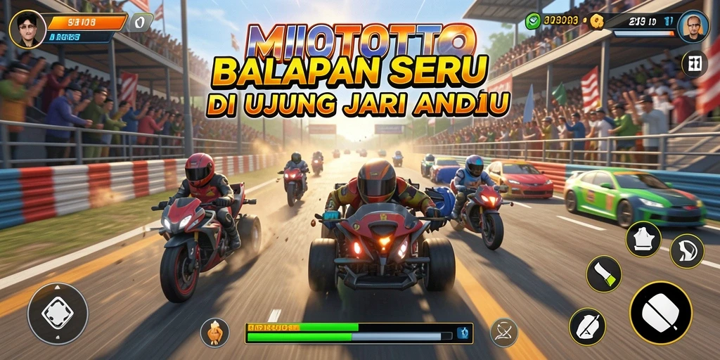 Gameplay Racing MIOTOTO yang mendebarkan dan penuh aksi.