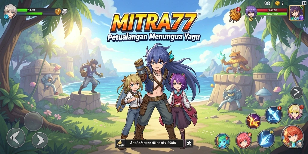 Tampilan screenshot gameplay menarik dari MITRA77 dengan aksi karakter Anime.