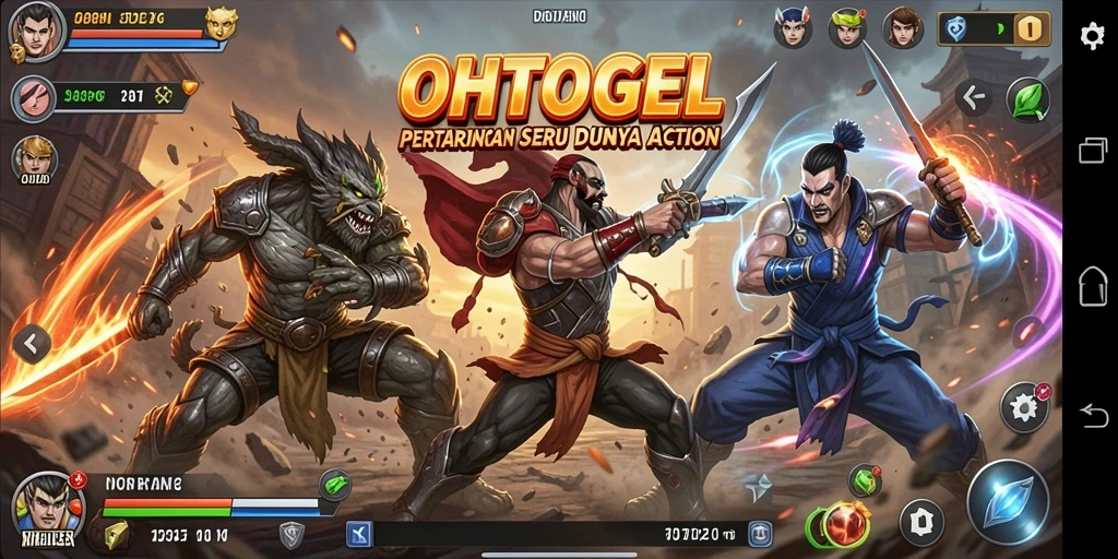 Screenshot gameplay OHTOGEL menunjukkan aksi yang menegangkan dan grafis yang memukau.