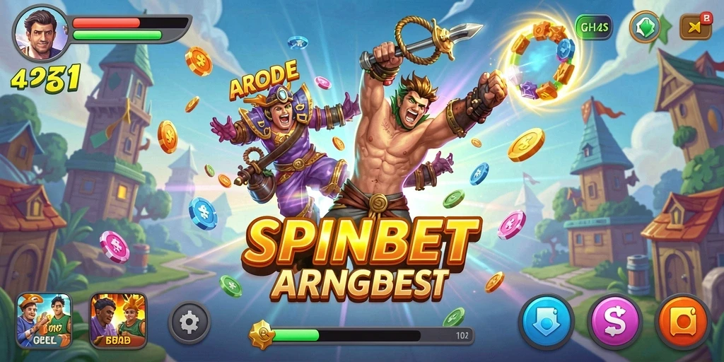 Tampilan gameplay SPINBET yang seru dan menegangkan saat bermain Arcade.