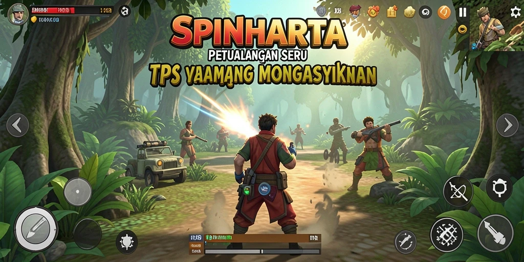 Tangkapan layar utama SPINHARTA yang menampilkan aksi TPS yang mendebarkan.