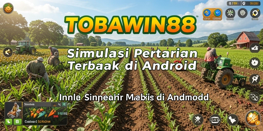 Screenshot TOBAWIN88 menampilkan ladang hijau subur dengan berbagai tanaman.