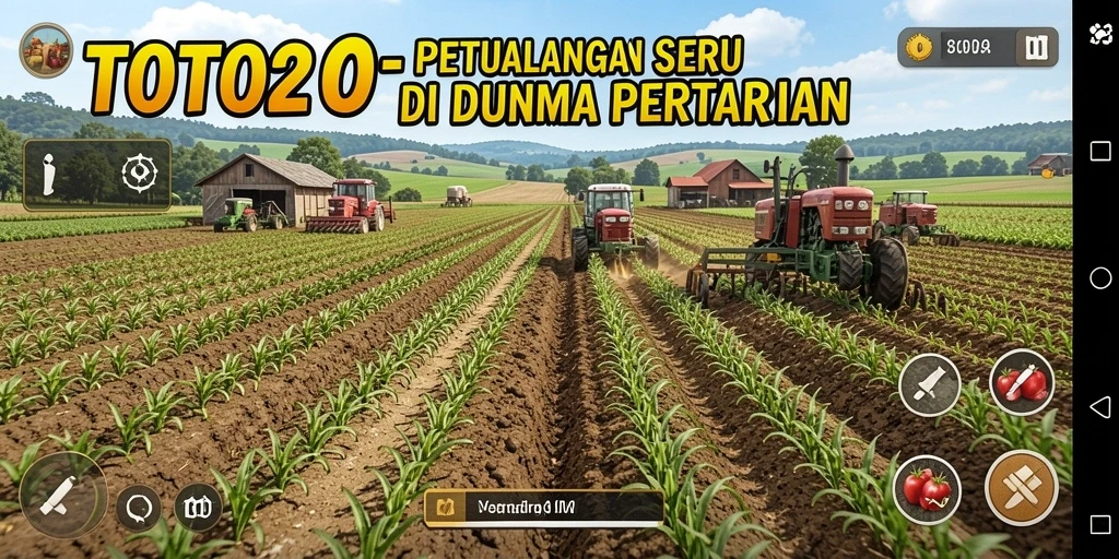Tampilan gameplay TOTO20 dengan aktivitas bertani yang menyenangkan.