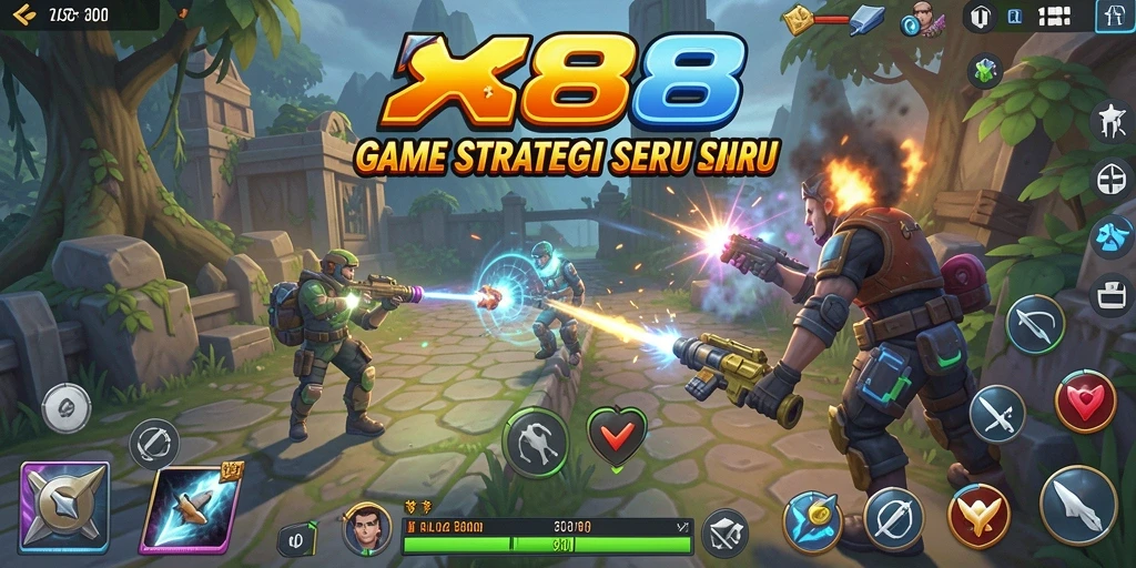 Screenshot gameplay X88 menunjukkan strategi dan taktik yang mendebarkan.