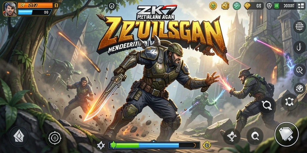 Tampilan gameplay ZK7 yang seru dan mendebarkan.